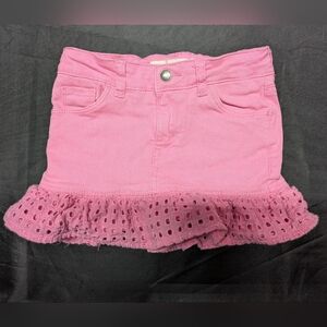 Levis Girls Pink Denim Ruffle Scooter Skirt Skort
